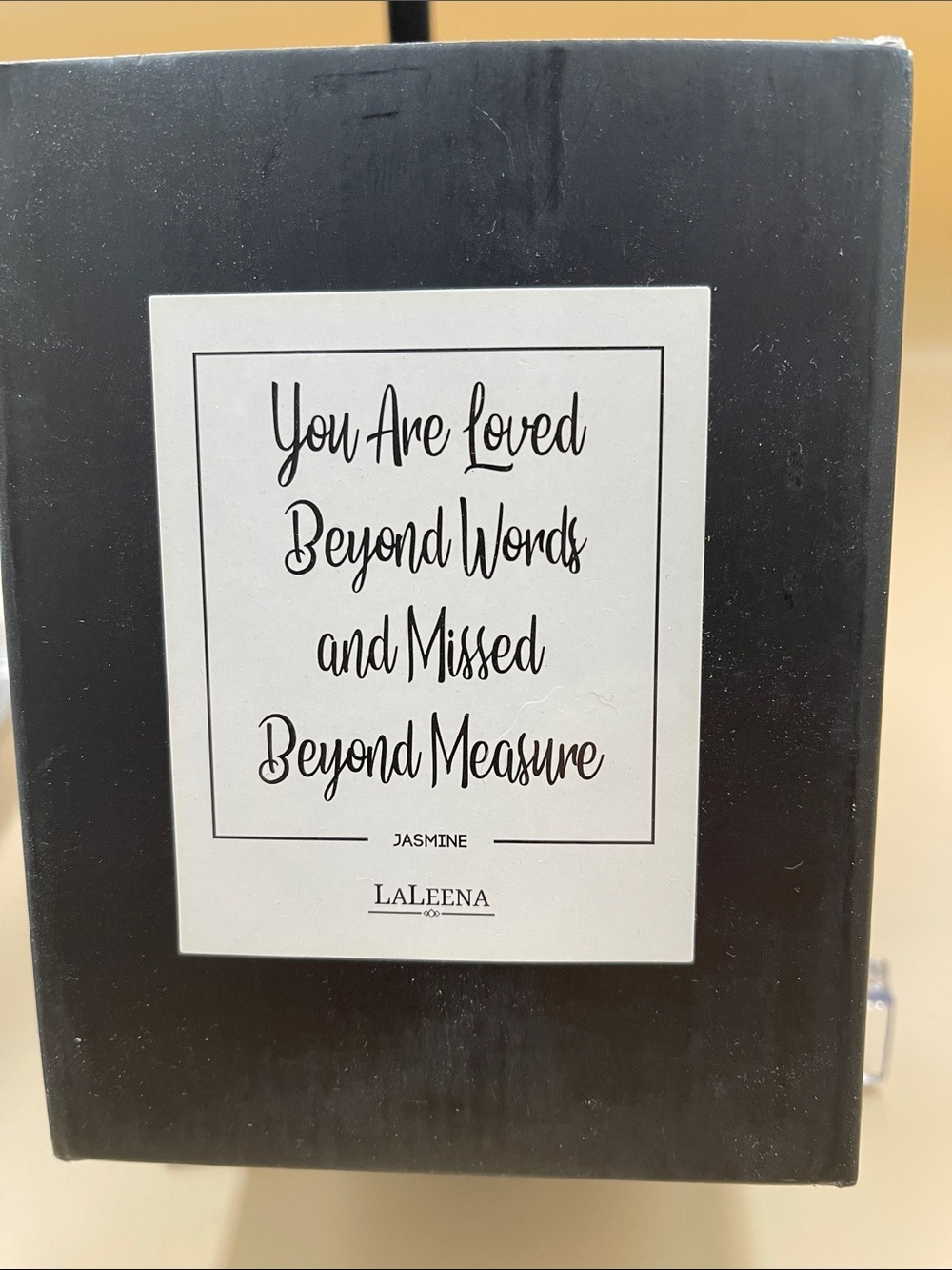Beautiful LaLeena Jasmine Scented Candle with meaningful saying High Quality